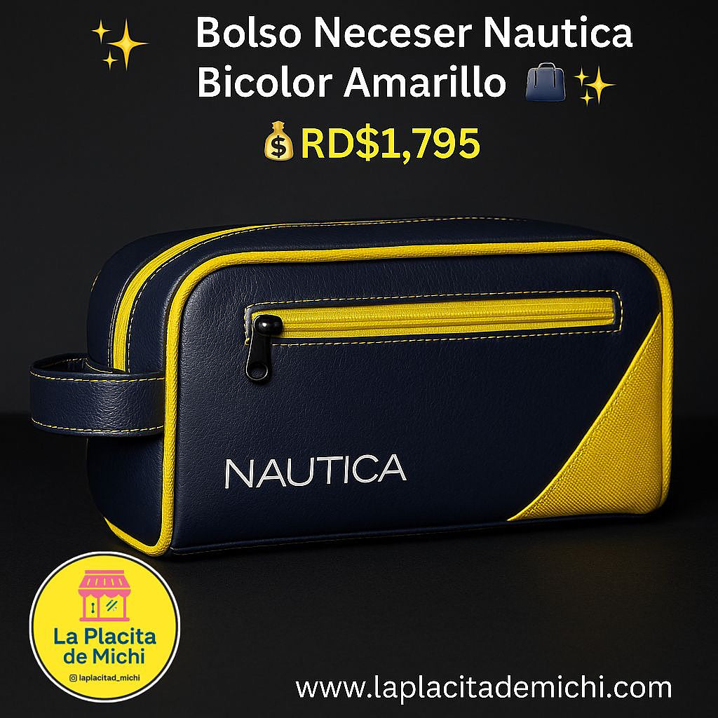 ✨👜 Bolso de Mano 👋 Neceser Nautica Bicolor Amarillo 👜✨

💰RD$1,795