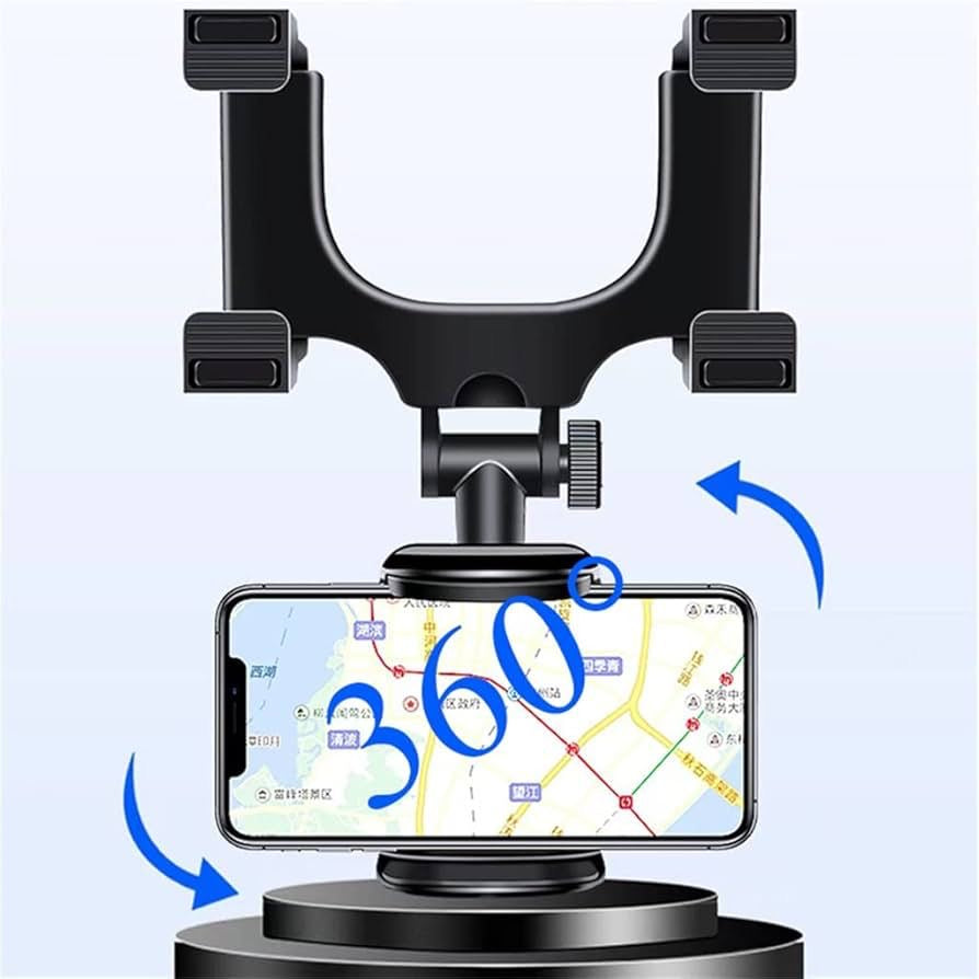 Soporte de Teléfono Universal Giratorio de 360 grados para espejo retrovisor de automóvil. (Cod.005)