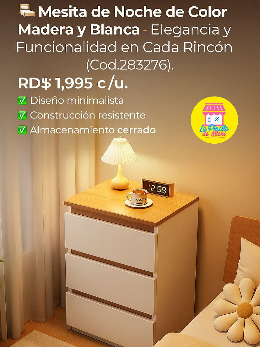 🛏️✨ Mesita de Noche Moderna 4 Gavetas ✨🛏️ (Cod. 80075) 80x30cm 
💰RD$2,495  (C/U)