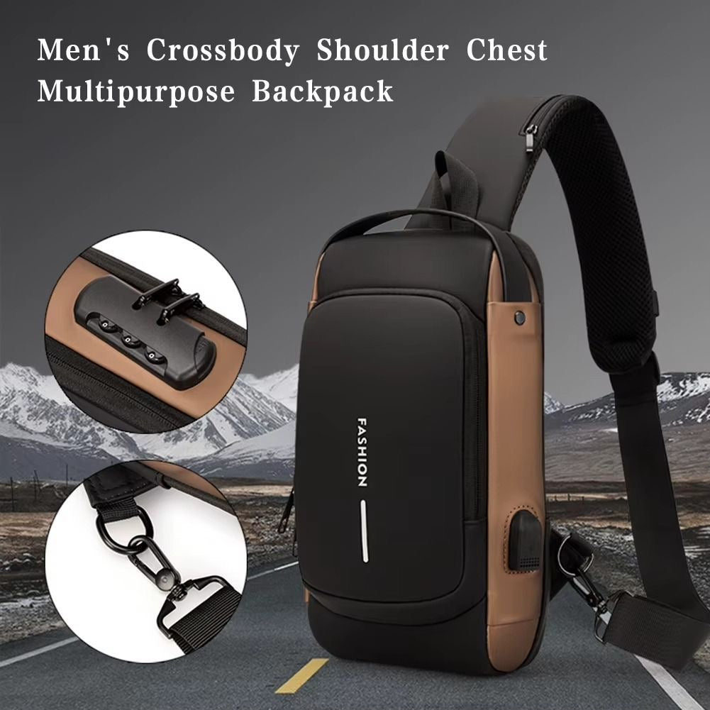 Bolso Cruzado de Hombre Impermeable y Candado de Seguridad  
(Cod.M-35)