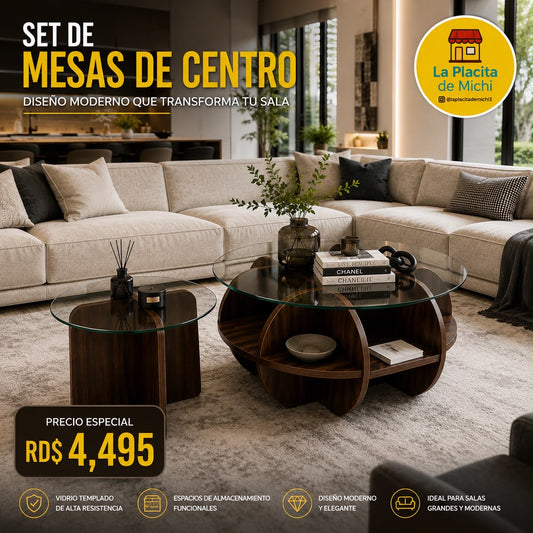 ✨🪵 SET DE MESAS DE CENTRO MODERNAS – ELEGANCIA QUE TRANSFORMA TU SALA 🪵✨ (Cod. CJ. 623)

💰RD$4,495