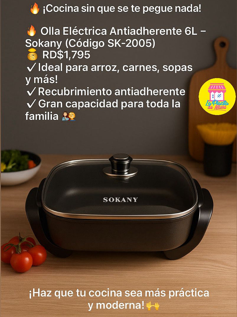 Olla Eléctrica Antiadherente (6 Litros)
(Código SK-2005)