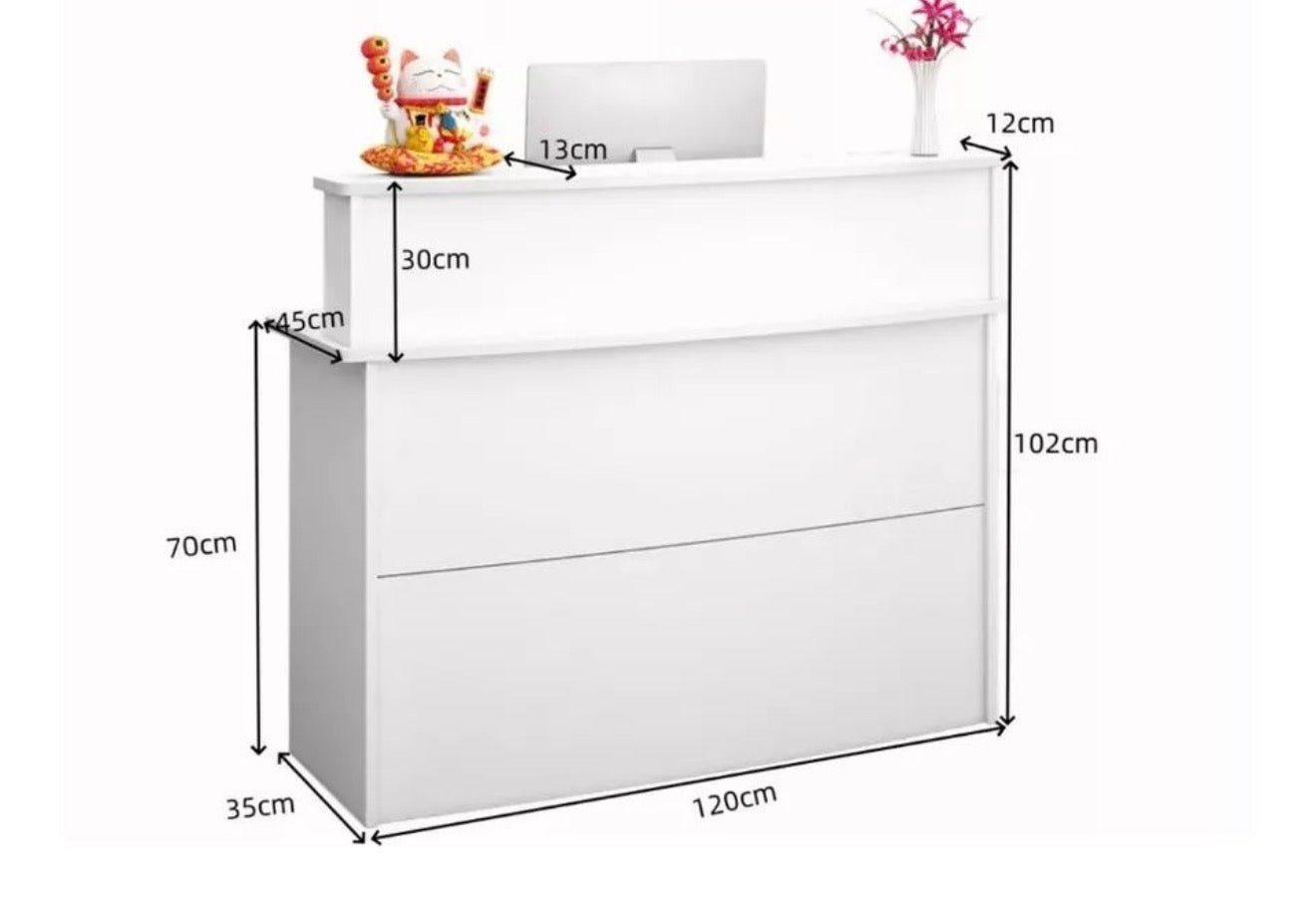🧾✨ MOSTRADOR CAUNTER / RECEPCIÓN MODERNA PARA NEGOCIO – DISEÑO LIMPIO Y PROFESIONAL ✨🧾 (Cod. 250506 BLANCO ENTERO)

💰 Precio: RD$5,495 

📏 Medidas:
• Largo: 120 cm
• Alto total: 102 cm
• Fondo: 35 cm