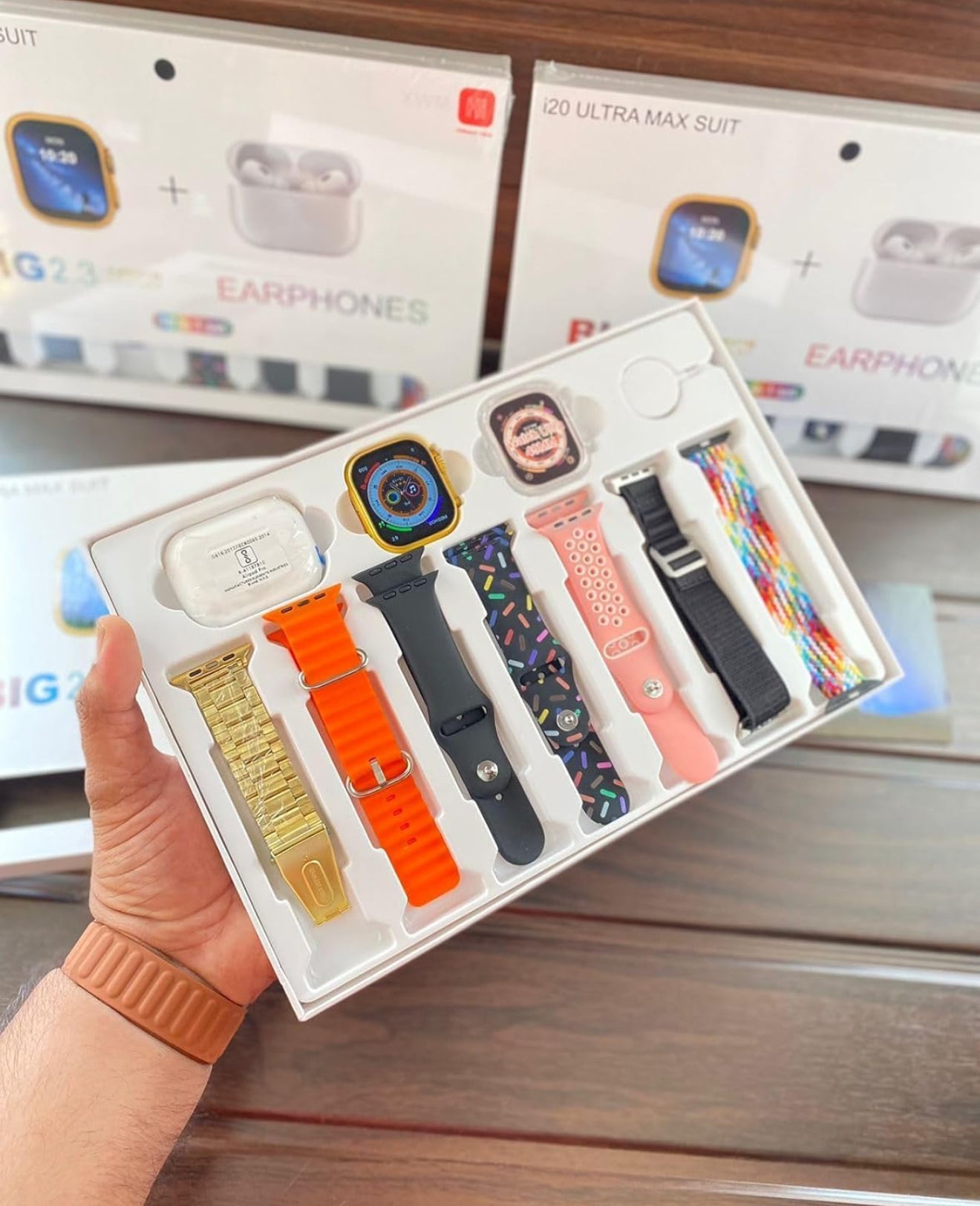 Reloj i20 Ultra + Earphones y 7 correas