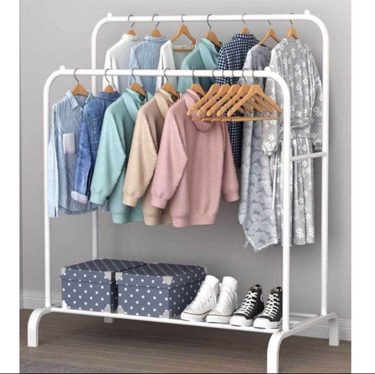 ✨👗 PERCHERO DOBLE, ORGANIZADOR DOBLE PARA ROPA – MÁS ESPACIO, MÁS ORDEN Y MÁS ESTILO 👗✨ (Cod.yp205)

💰RD$1,495