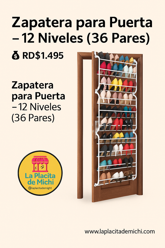 Zapatera para Puerta – 12 Niveles (36 Pares) 
💰 RD$1,495