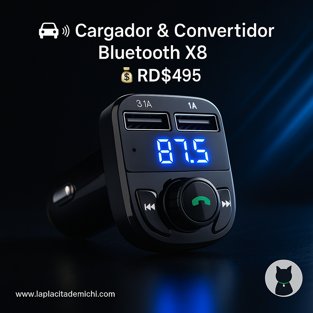 Cargador y Convertidor  Bluetooth, X8