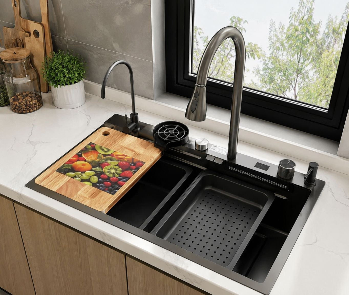 ✨🚿 FREGADERO MULTIFUNCIONAL DE LUJO – TODO EN UNO PARA TU COCINA 🚿✨
🆔 Modelo: SC703-1 (NEGRO)
📏 Medida: 75 × 45 cm
🎨 Color: Negro (Acero inoxidable)

💰 Precio: RD$5,995