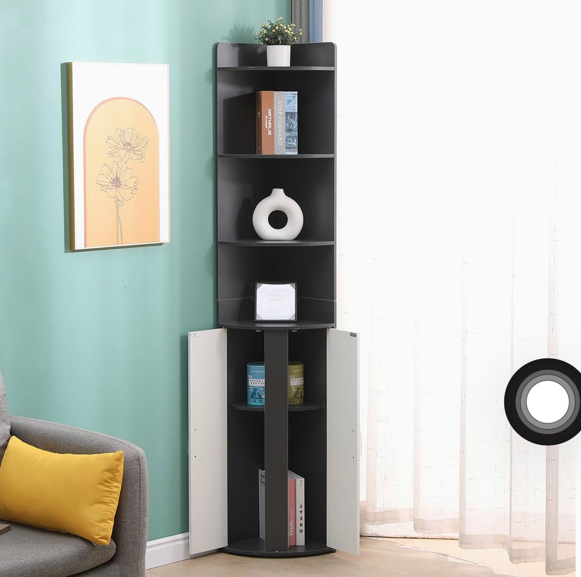 Gabinete Esquinero Premium – Elegancia que Transforma tu Espacio Gris con Blanco (Cod.290005-2)
💰RD$2,995