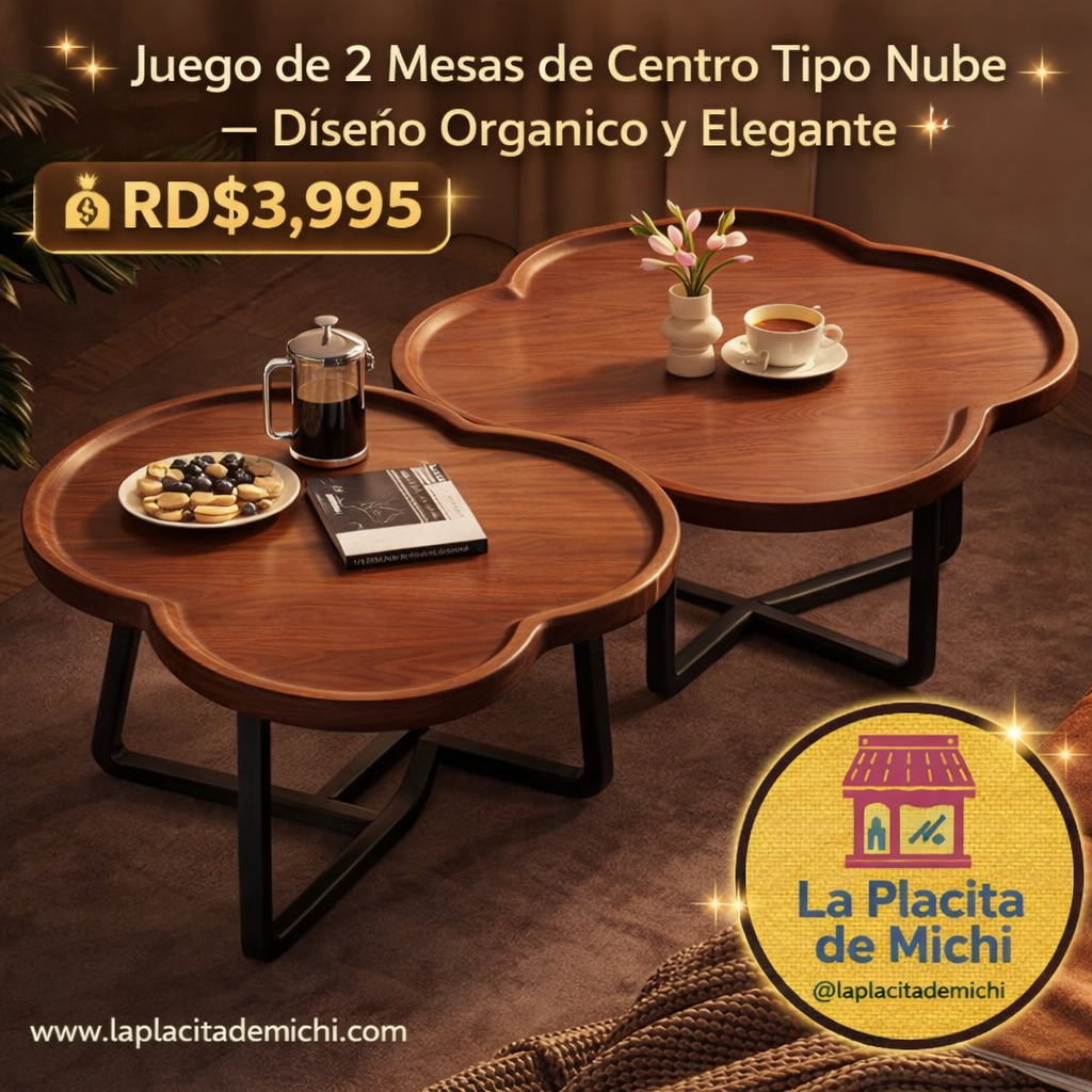 ✨ Juego de 2 Mesas de Centro Tipo Nube – Diseño Orgánico y Elegante ✨
(Cod. CJ621)

💰RD$3,995