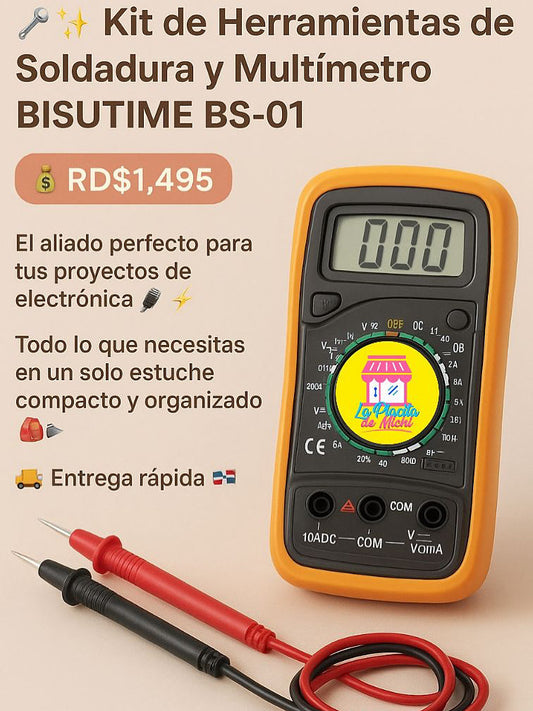 🔧✨ Kit de Herramientas de Soldadura y Multímetro BISUTIME BS-01
💰 RD$1,495