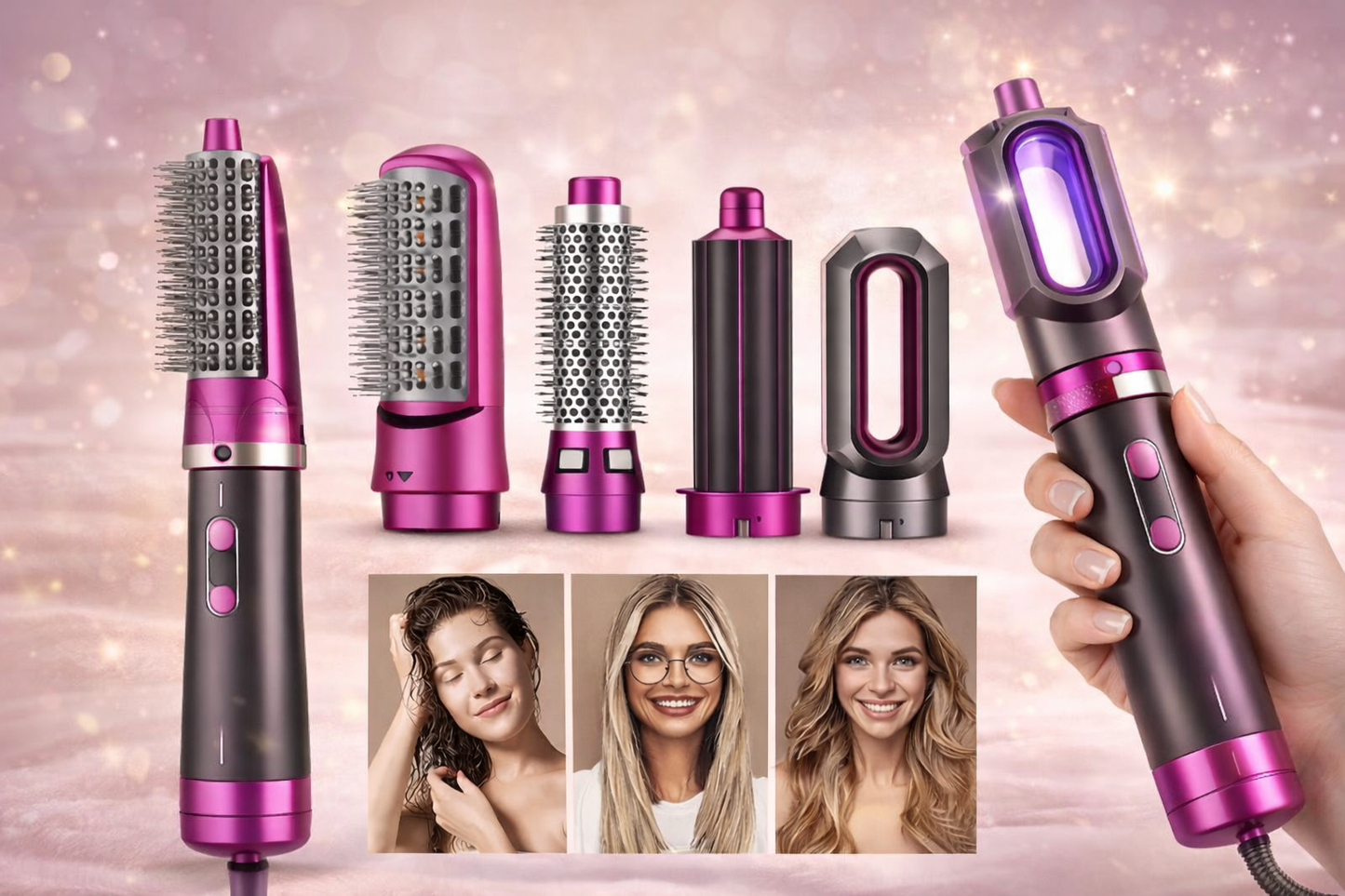 💇♀️✨ SECADOR Y ESTILIZADOR DE CABELLO 5 EN 1 – RESULTADOS DE SALÓN EN CASA ✨💇♀️, 💰RD$1,495