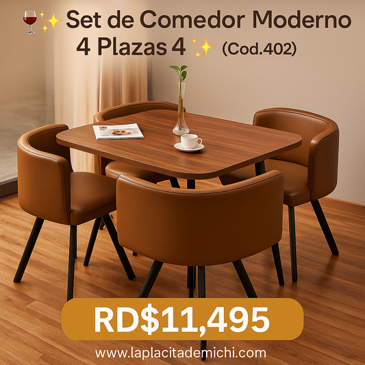 🍷✨ Set de Comedor Moderno 4 Plazas ✨🍷 (Cod.402)