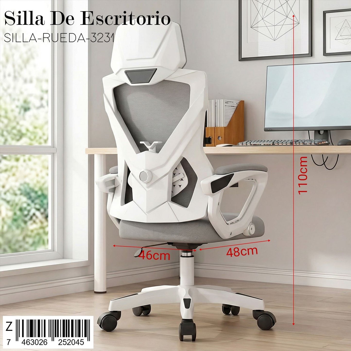 💺✨ SILLA ERGONÓMICA FUTURISTA – COMODIDAD, ESTILO Y SOPORTE TOTAL ✨💺 (Cod. 3231 Blanco con Gris)

💰RD$5,295