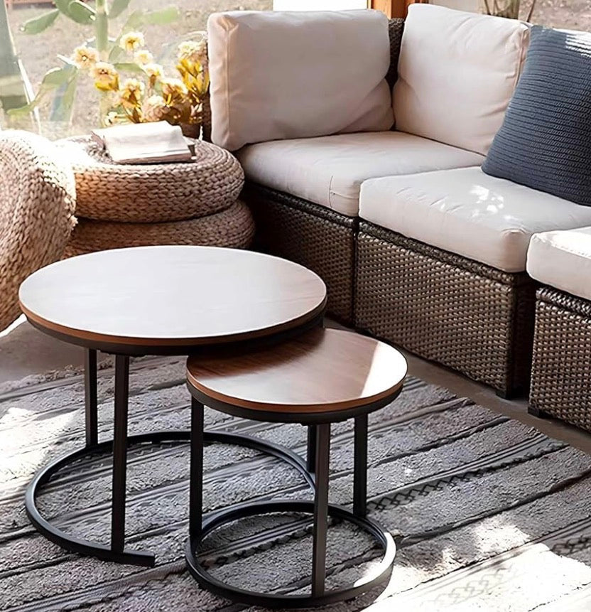 ✨ Juego de 2 Mesas Auxiliares Redondas – Diseño Moderno y Funcional ✨(Cod. CJ620) 

💰RD$3,495
