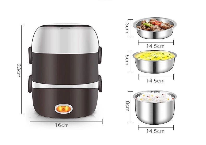 🍲✨ Lonchera Eléctrica Calentadora Multifuncional 3 en 1