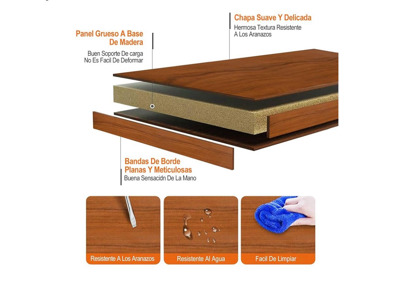 🪑✨ Escritorio Multifuncional con Estante Lateral (Color Marrón)  (Cod. 88002) ✨🪑

💰 RD$2,995