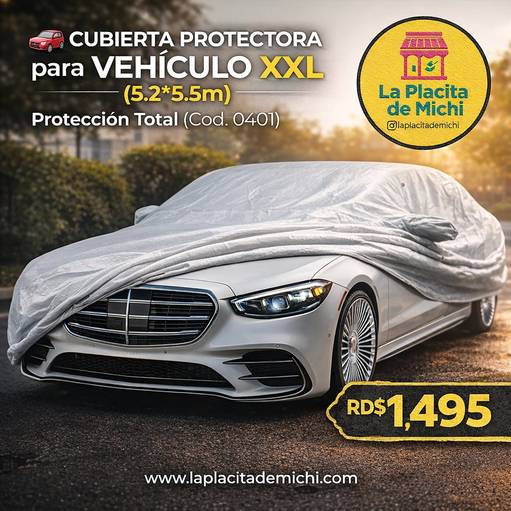 🚗 Cubierta Protectora para Vehículo XXL (5.2*5.5m) – Protección Total (Cod.0401) 

💰RD$1,495