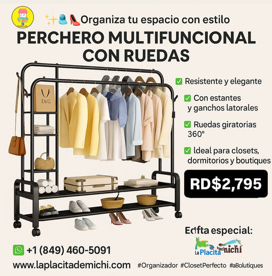 Estante y Perchero Doble (3 en 1) Cod.YP-618