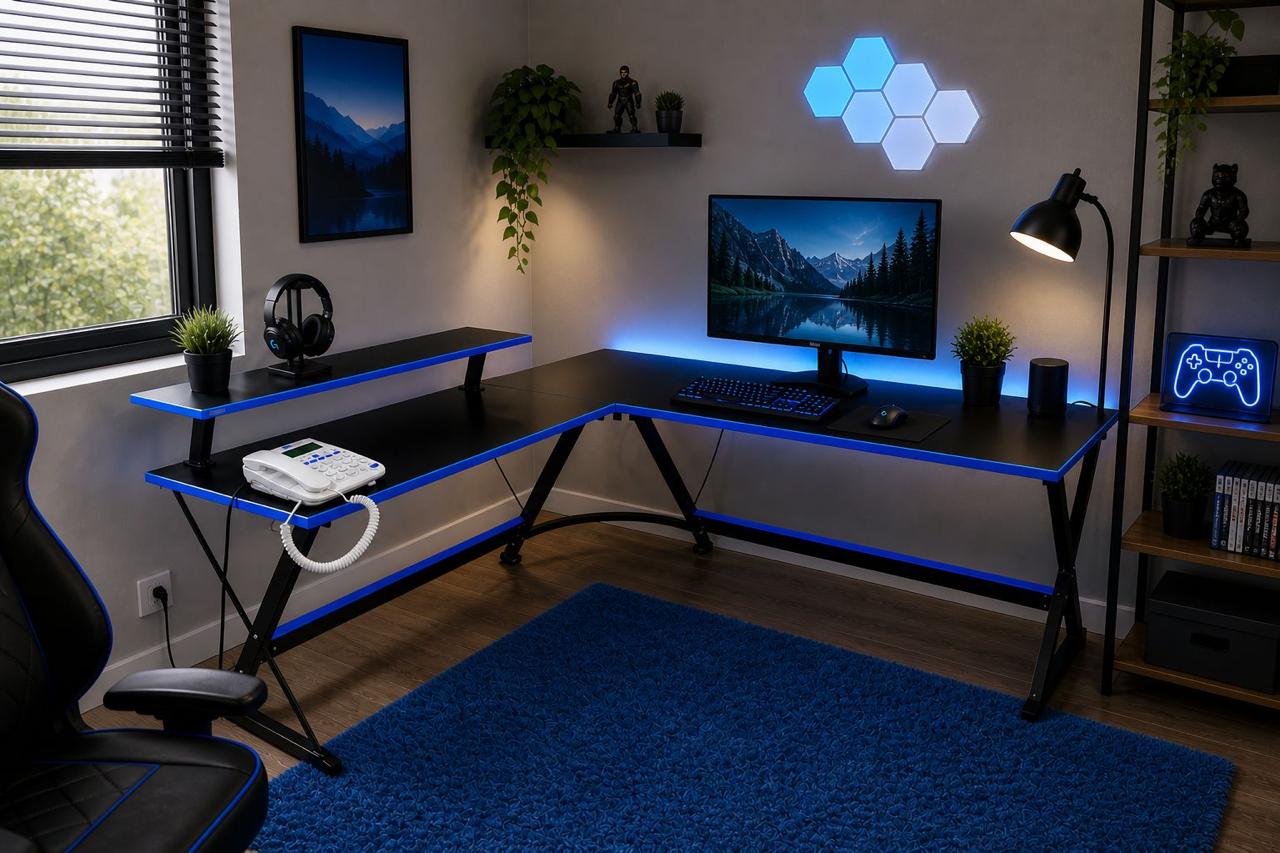 🎮🔥 MESA ESCRITORIO GAMER EN L – MÁS ESPACIO, MÁS CONTROL, MÁS NIVEL 🔥🎮
🆔 Cod. 88333-4
🎨 Color: AZUL CON NEGRO 

💰 Precio: RD$4,295