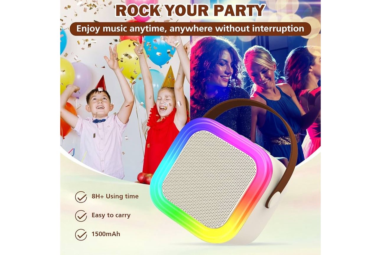 🎤🔊 Set de Karaoke Portátil con Bocina LED y 1 Micrófonos Inalámbrico (Cod.K12)

💰RD$795