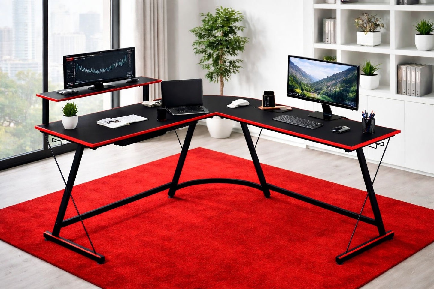 🖥️✨ Escritorio Gamer en Forma de L (Cod. 88333-3) ✨🖥️ Negro/Roja

💰 RD$4,295