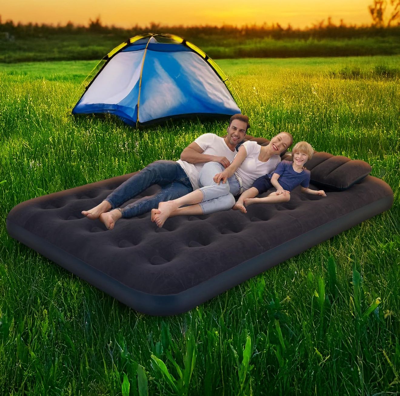Colchón Inflable Doble con Bomba de Aire  (Cod.01-Avenli)
