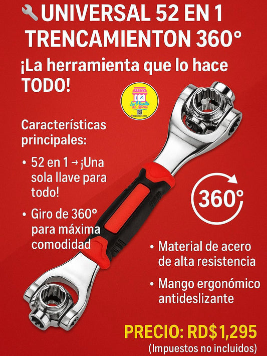 🔧 Llave Universal 52 en 1 con Trinquete 360° (Cod.187)