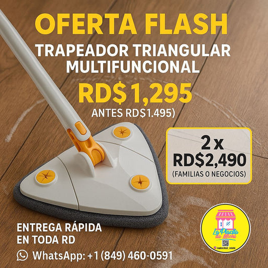 ✨ ¡Limpieza más fácil y rápida! ✨
Con el Trapeador Triangular