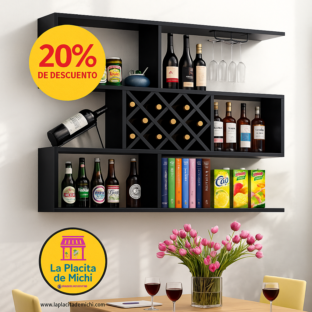 🍷✨ Bar Flotante de Pared – Diseño Moderno & Súper Funcional ✨🍷 (Cod.0083 Marrón) 

💰RD$4,995