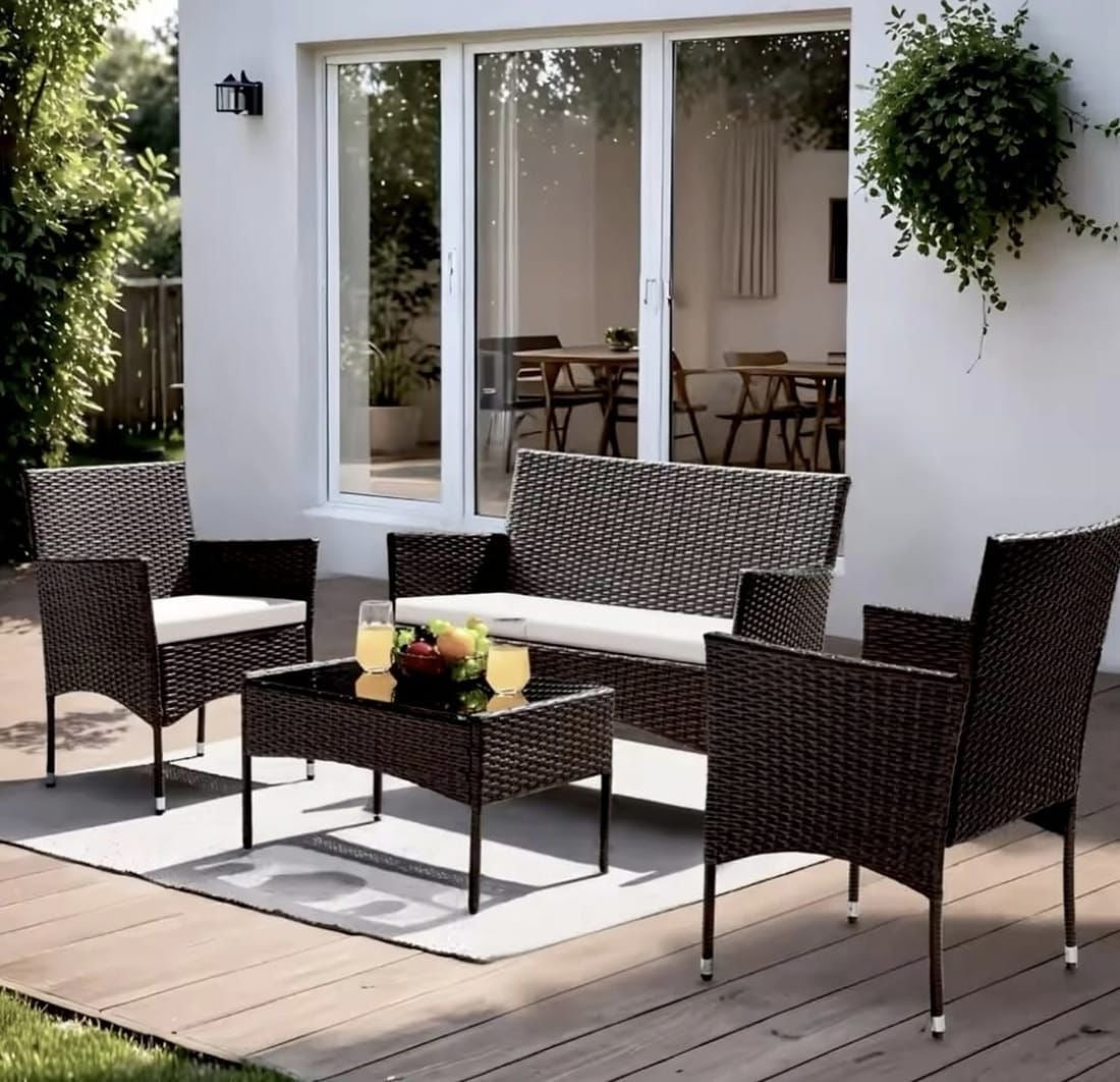 🛋️ Juego de Sala Exterior en Ratán Sintético – Elegancia y Confort para tu Espacio 🛋️ (Cod.-04) (*Color MARRÓN*

💰RD$10,995
