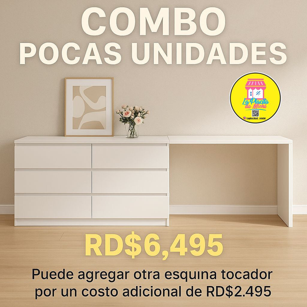 🪞✨ Estante con Tocador Multifuncional 🛋️💄 (Cod.29009-1)