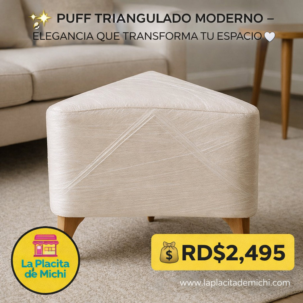 ✨🤍 PUFF TRIANGULADO MODERNO – ELEGANCIA QUE TRANSFORMA TU ESPACIO 🤍✨

💰RD$2,495