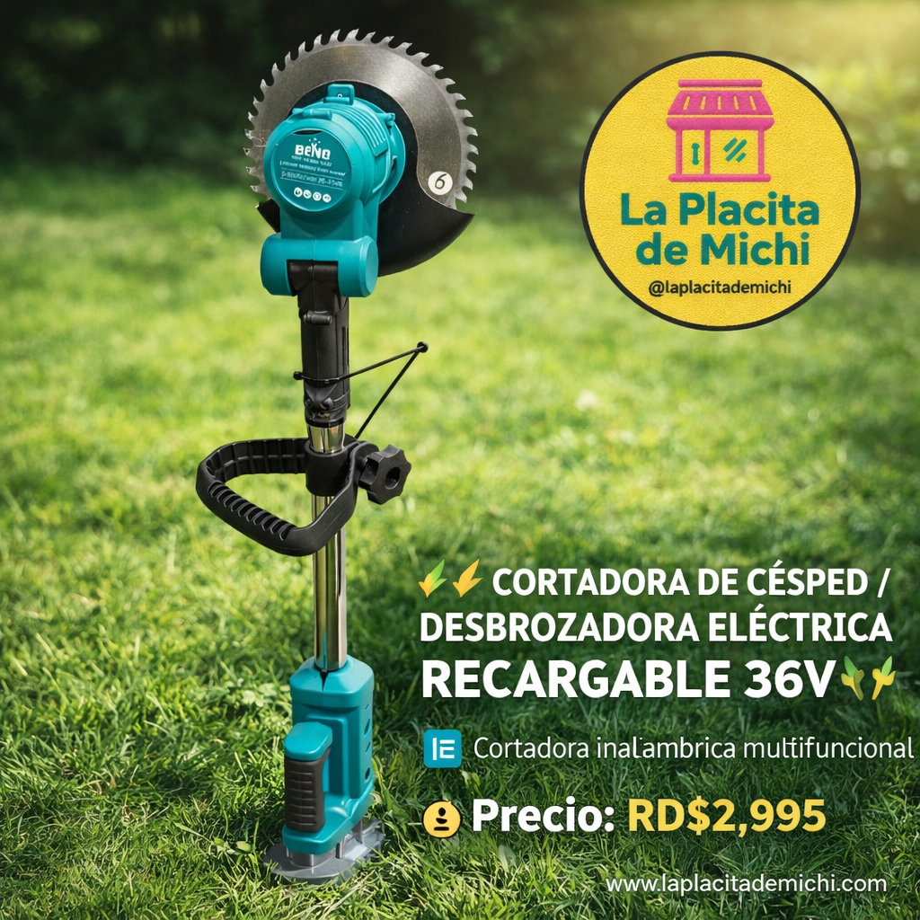 🌿⚡ CORTADORA DE CÉSPED / DESBROZADORA ELÉCTRICA RECARGABLE 36V ⚡🌿
🆔 (Cod. 800-12131)

💰 Precio: RD$2,995