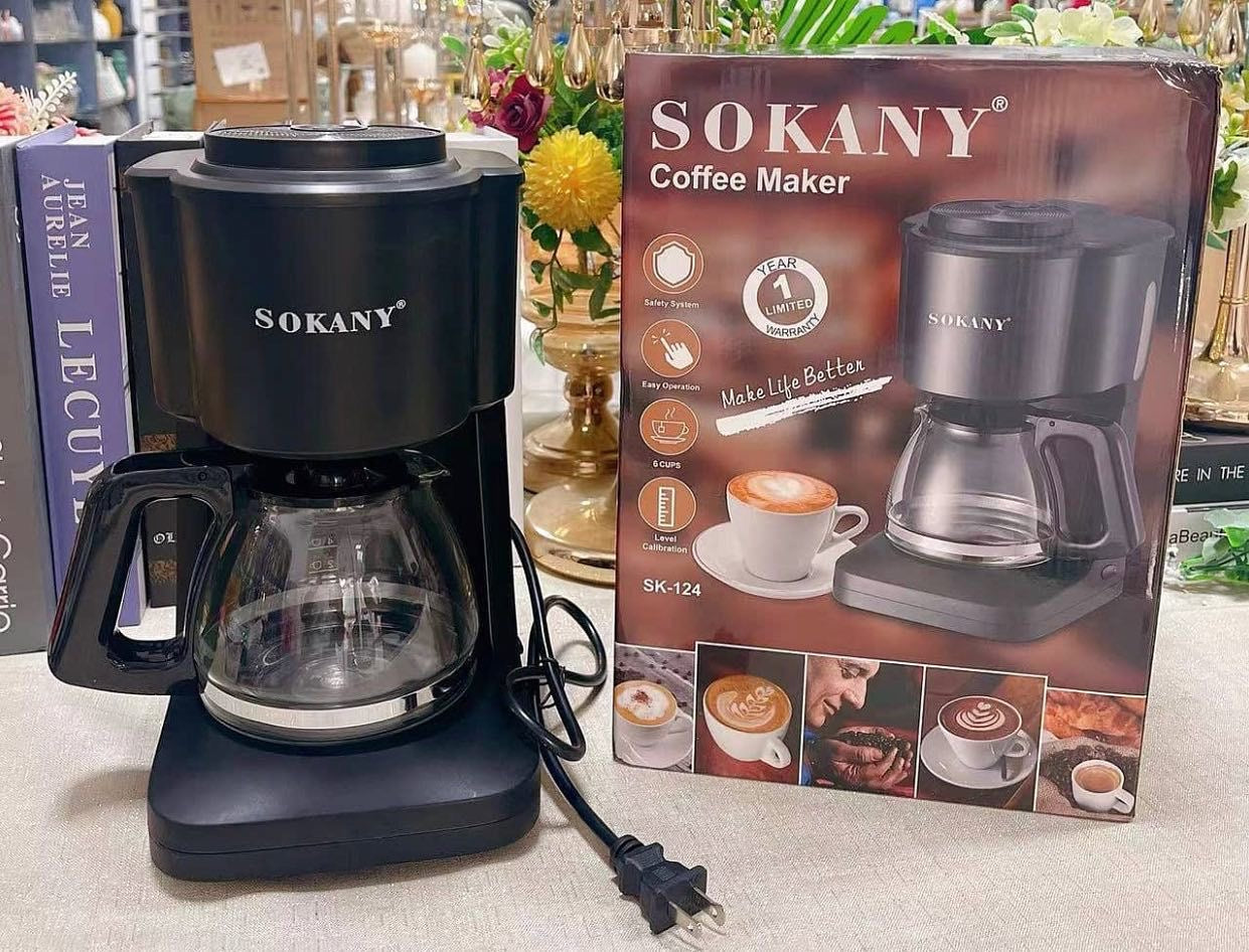 ☕ Cafetera Eléctrica Sokany SK-124 (750ml / 6 Tazas)

💰 Precio: RD$1,795