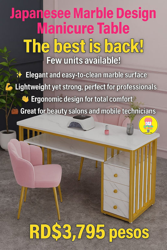 💅✨ Mesa para Manicura con Diseño de Mármol Japonés 🪷💖 (Cod.290001)