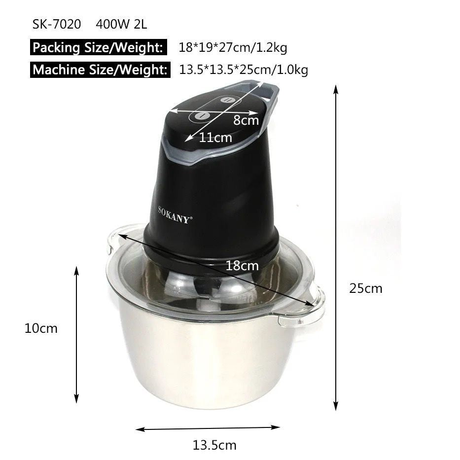 🔪✨ PICADOR ELÉCTRICO MULTIFUNCIONAL SOKANY 2L – MÁS POTENCIA, MENOS ESFUERZO EN TU COCINA ✨🔪

🆔 Cod. SK-7020

💰 RD$1,495