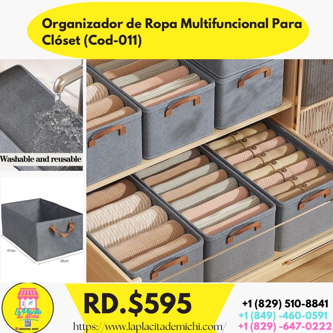 Organizador de Ropa Multifuncional Para Clóset (Cod-011)

- Medidas 45x20x25