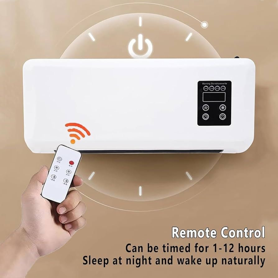 Aire Portátil de Pared 2 en 1 con Calefacción y Control Remoto (Cod.0115)