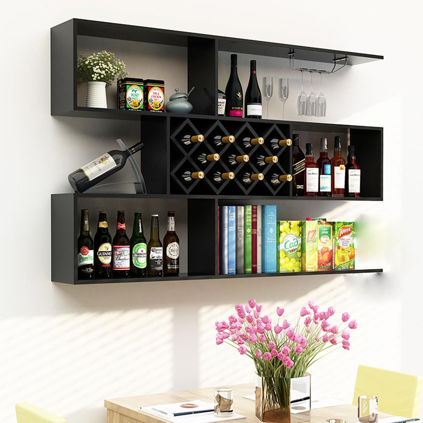 🍷✨ Bar Flotante de Pared – Diseño Moderno & Súper Funcional ✨🍷 (Cod.0083 Marrón) 

💰RD$4,995