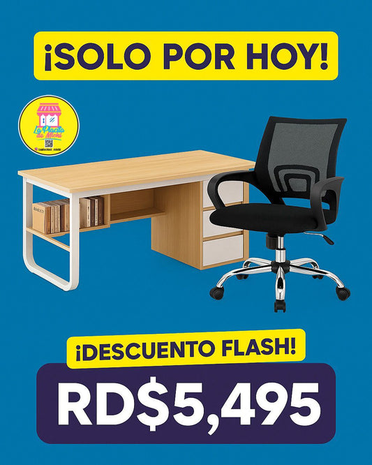 🪑 Combo de Escritorio (0107) + Silla Ejecutiva 9050 (Pocas Unidades)