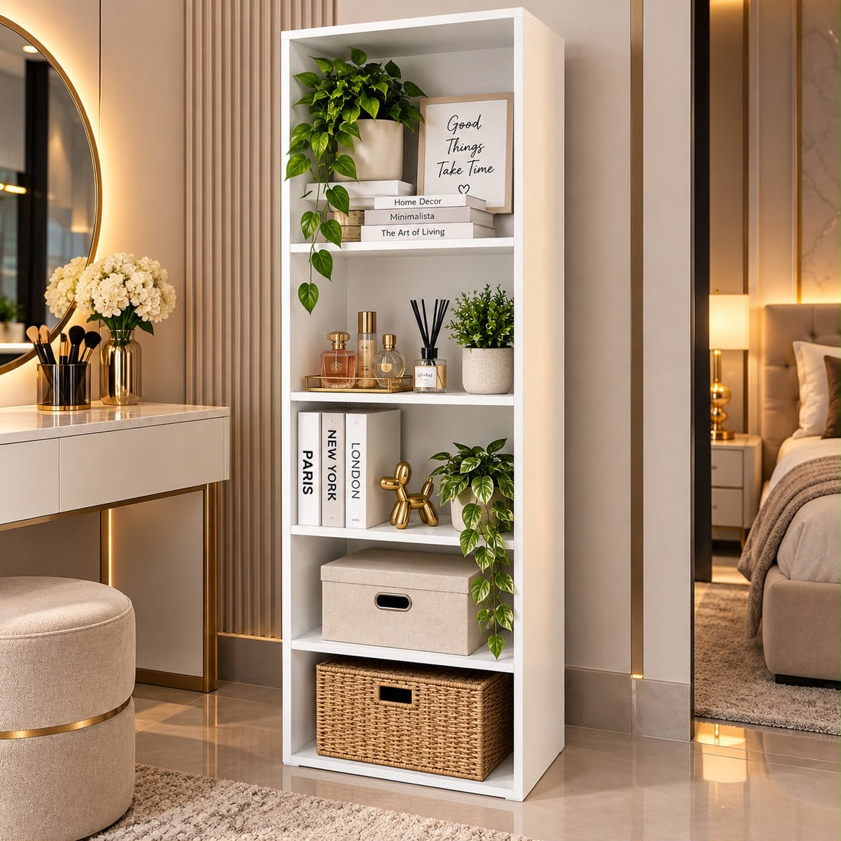 ✨🤍 ESTANTERÍA ORGANIZADORA MULTIUSO – MODERNA Y PRÁCTICA 5 NIVELES 🤍✨🆔 (Cod. 111) 

💰RD$3,495 

📏 Medidas:
38 × 24 × 122 cm