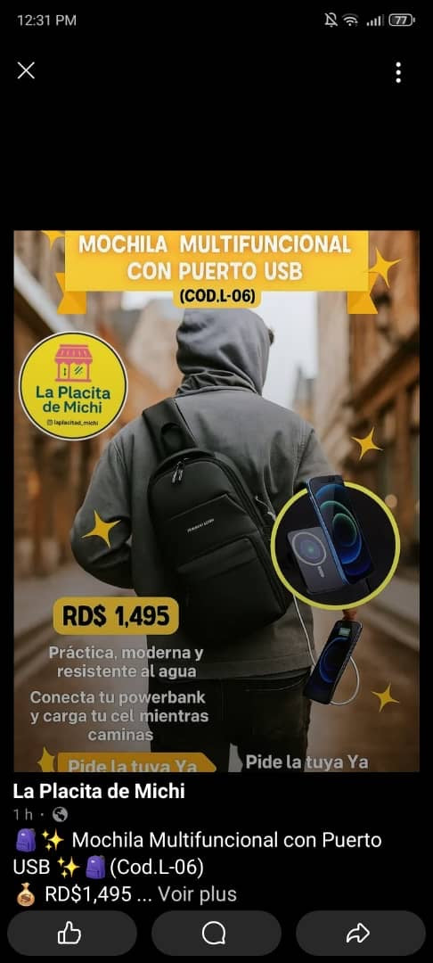 🎒✨ Mochila Multifuncional con Puerto USB ✨🎒(Cod.L-06)