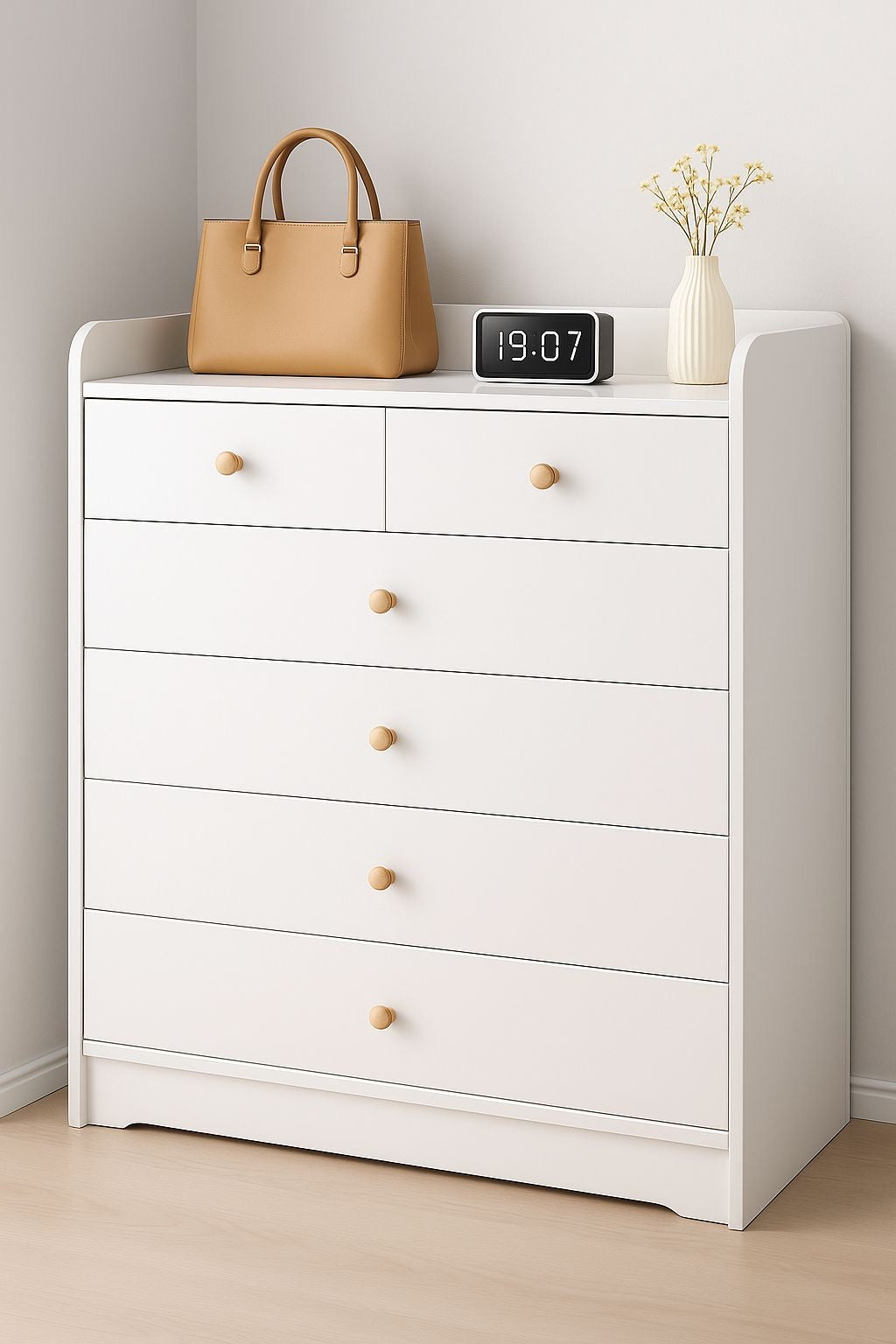 ✨ Gavetero Moderno 6 Gavetas – Blanco Minimalista ✨(Cod.250104 Blanco) 
(Medida 90x35cm)
💰RD$3,795