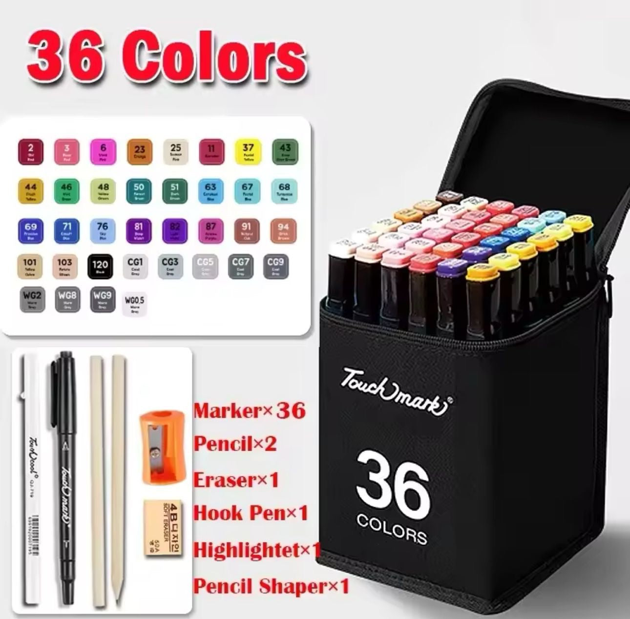Estuche de (36 Colores Doble Punta)