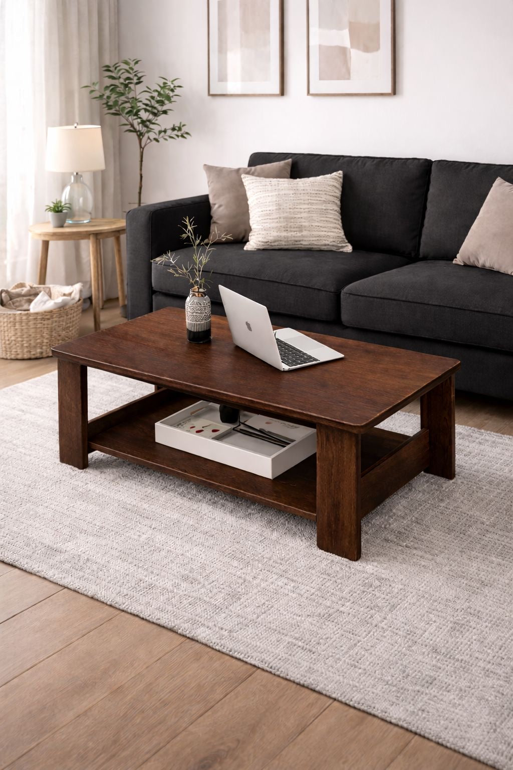 🛋️✨ Mesa de Centro Moderna con Doble Nivel – Diseño Elegante y Funcional ✨🛋️ (Cod. 25124-1) MARRÓN 

💰 Precio: RD$2,995