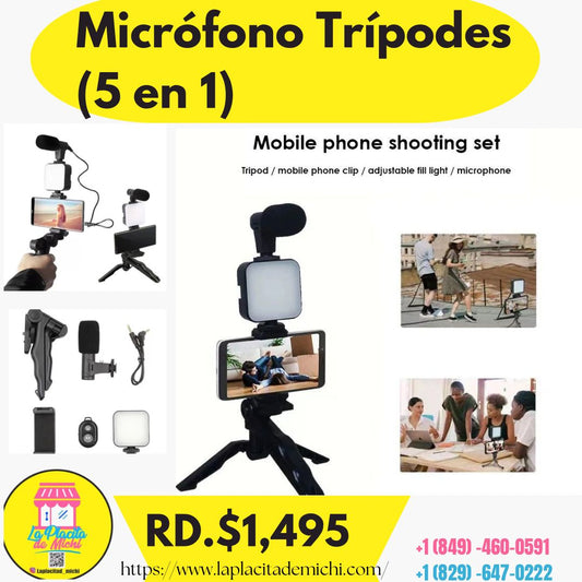 Micrófono Trípodes (5 en 1)