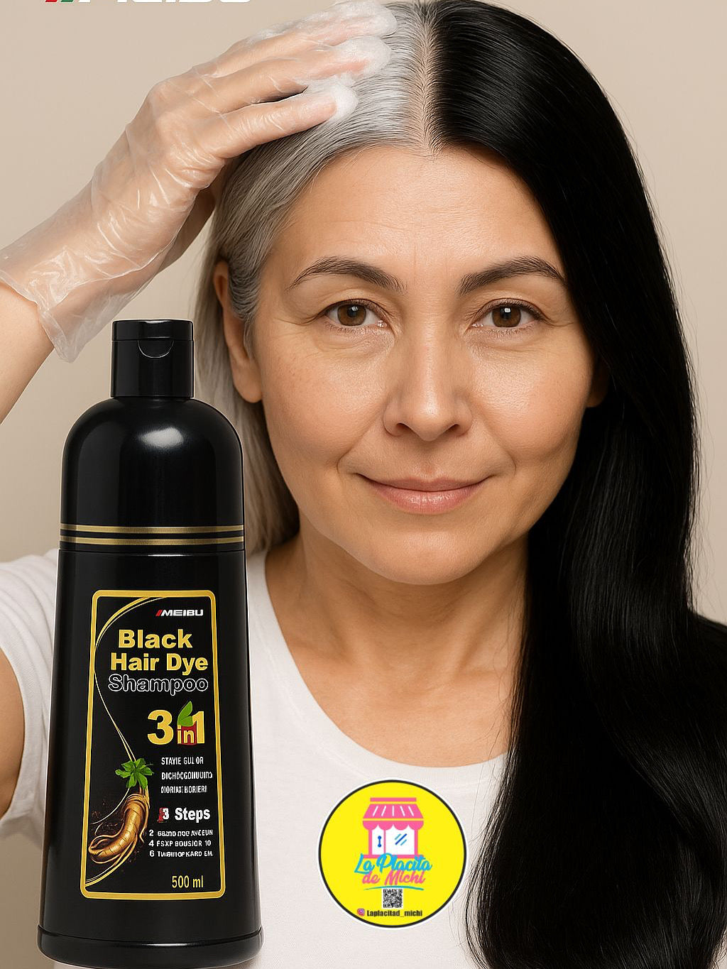 Hair Dye Shampoo 3 en 1