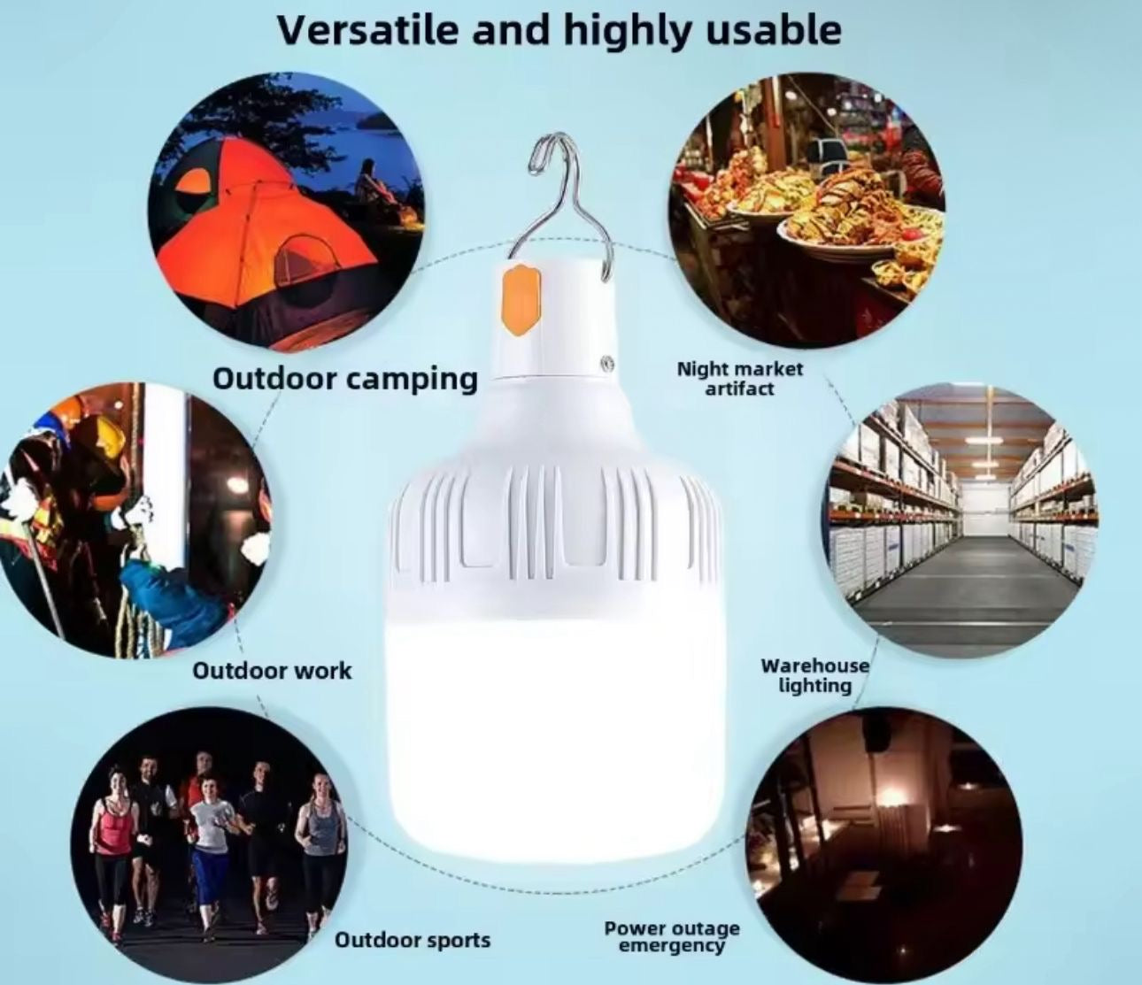 💡 Bombilla LED Recargable – ¡Luz en cualquier lugar! (Cod.033) (40w)