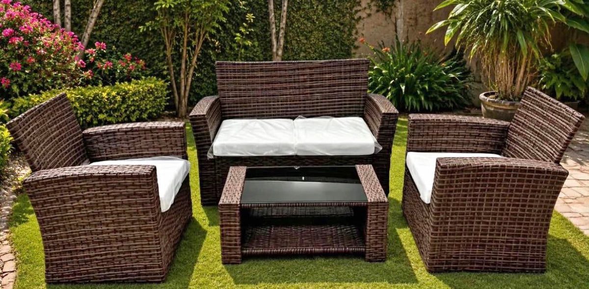 🤎✨ JUEGO DE SALA EXTERIOR PREMIUM EN RATÁN SINTÉTICO – 4 PIEZAS ✨🤎 (Cod. 150 Marrón )

💰 RD$17,995